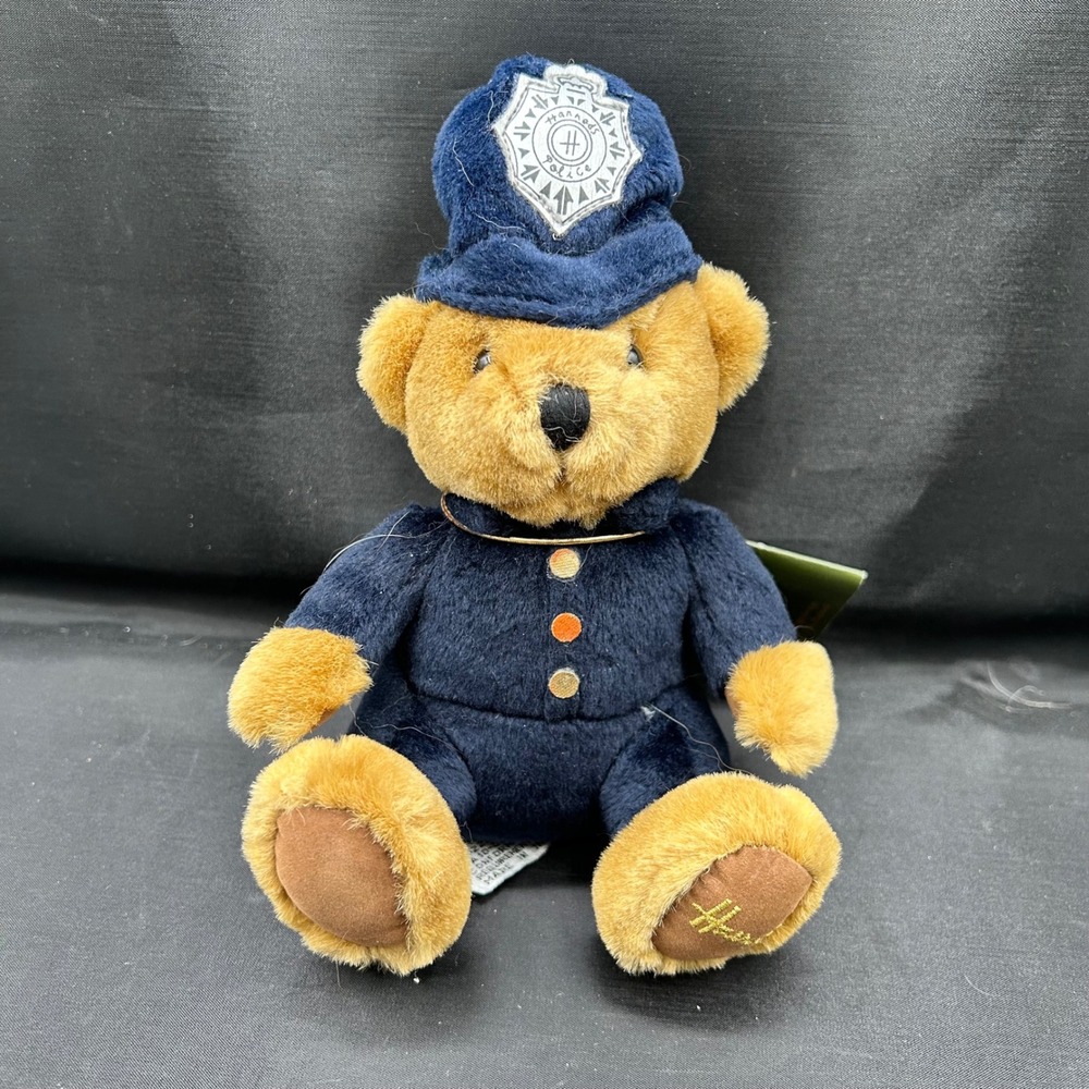 Harrods Knightsbridge London Police Bobby Teddy Bear Plush Navy Blue Uniform
